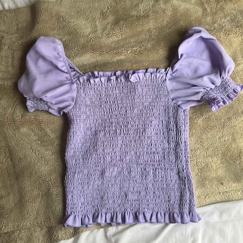 Purple rouche top